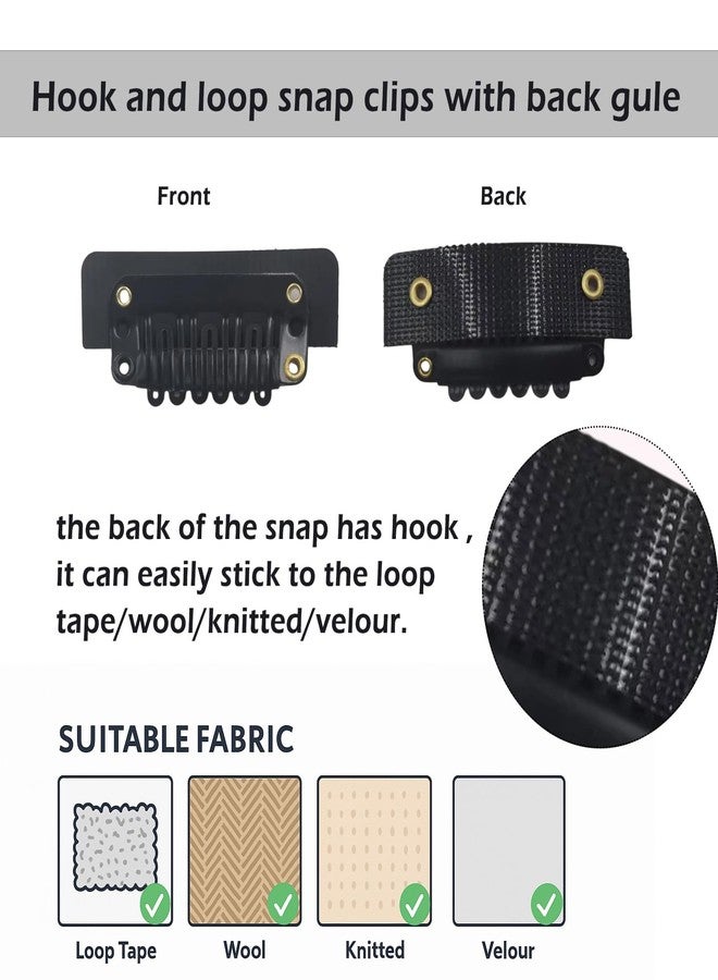 EXTACIO 8PCS 2-in-1 Self-Adhesive Hook-and-Loop Wig Clips – Peel-and-Stick Snap Hair Extension Clips for Wigs, Toupees & Hairpieces – Dual Use, No-Sew, Reusable-Black - Image 5